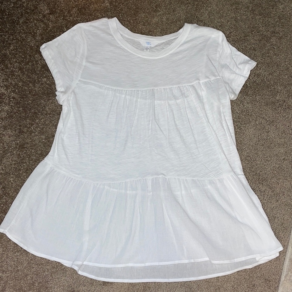 Time & True Ruffled Top, Size L